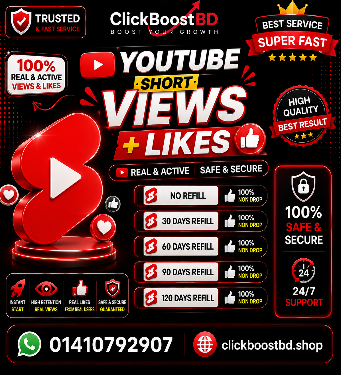 Youtube Short Views+Likes